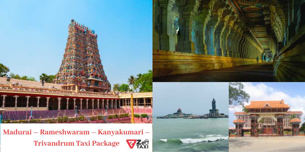 Madurai - Rameshwaram - Kanyakumari - Trivandrum Taxi Fare 